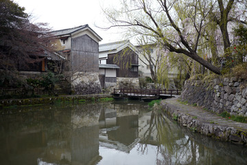 Fototapeta na wymiar 滋賀県近江八幡市の八幡堀の風景