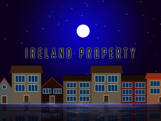 Ireland Real Estate Property Houses Illustrating Home Purchase Or Renting - 3d Illustration
