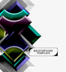 Geometrical 3d shapes background