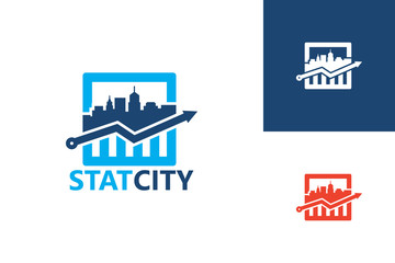 Obraz premium Statistic City Logo Template Design Vector, Emblem, Design Concept, Creative Symbol, Icon