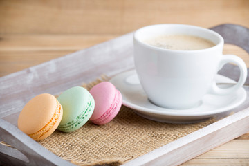 Coffee and macaroons.