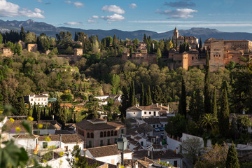 Fototapeta premium Panorámicas de la ciudad de Granada con la Alhambra