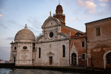Fototapeta na wymiar Church of San Michele in Isola also known as San Michele di Murano. Cemetery in Venice, Italy.