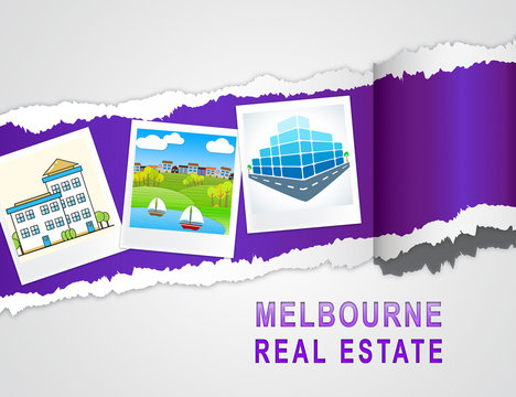 Melbourne Real Estate Property Photos Representing Australian Realty In Victoria - 3d Illustration