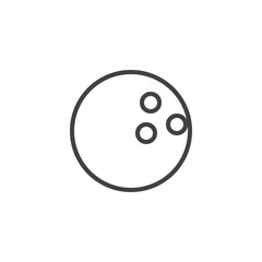 Bowling Ball line icon. linear style sign for mobile concept and web design. Ball with holes outline vector icon. Symbol, logo illustration. Pixel perfect vector graphics