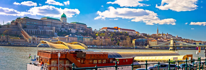 Budapest Danube river historic waterfront architecture springtime view