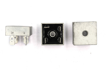 Diode bridge ,This Bridge Rectifier diode use for Power Supply. isolated on white background.