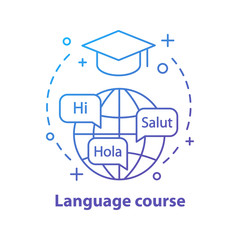 Language courses concept icon