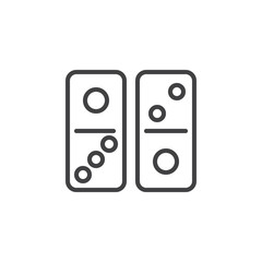 Two dominoes line icon. linear style sign for mobile concept and web design. Domino dice outline vector icon. Symbol, logo illustration. Pixel perfect vector graphics