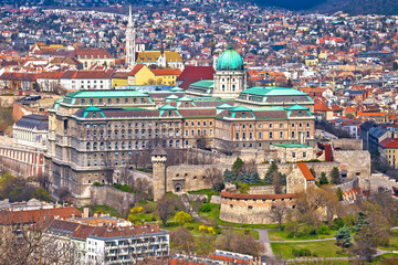 Budapest historic landmarks of Buda Castle view