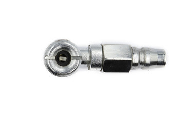 Air coupling connector, Pneumatic fitting isolated on white background