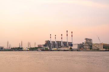 Fototapeta premium Power plant during the evening