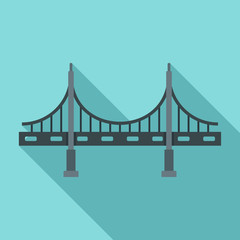 Big metal bridge icon. Flat illustration of big metal bridge vector icon for web design