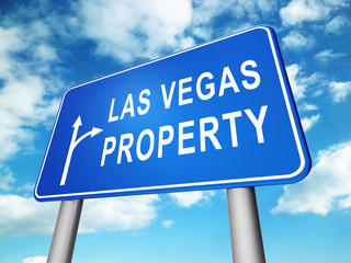 Las Vegas Real Estate Sign Depicts Houses And Homes In Nevada - 3d Illustration © Stuart Miles