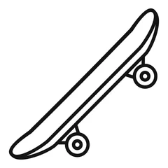  Side modern skateboard icon. Outline side modern skateboard vector icon for web design isolated on white background © anatolir