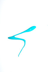 Blue Paint Splatter on White Background