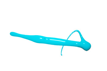 Blue Paint Splatter on White Background