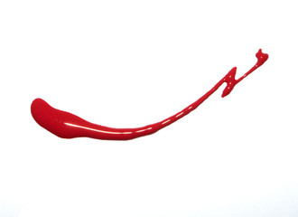 Red Paint Splatter on White Background