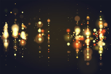 Obraz premium Bokeh sparkle Christmas 2020 background. Glitter lights luxury glamor background. Abstract defocused circular party magic christmas lights. New year glamorous elegant, shiny background. EPS 10.