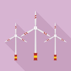 Eco free wind turbine icon. Flat illustration of eco free wind turbine vector icon for web design