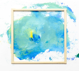 Frame watercolor art hand paint abstract and background or wallpaper