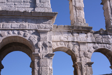 Obraz premium Roman amphitheater Pula. Arena ancient Roman times. Architecture Croatia.