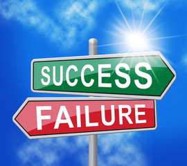 Success Vs Failure Concept Sign Depicts Achievement Versus Problems - 3d Illustration