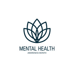 Mental health vector concept in simple flat style