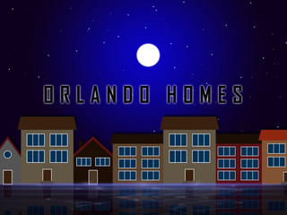 Orlando Home Real Estate Street Depicts Florida Realty And Rentals - 3d Illustration