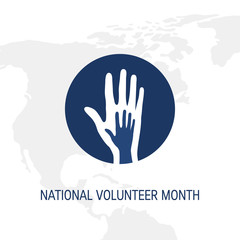 Fototapeta premium National volunteer month concept in flat style