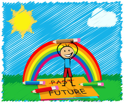 Past Vs Future Note Compares Life Gone With Upcoming Prospects - 3d Illustration