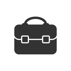 Briefcase sign icon in flat style. Suitcase vector illustration on white isolated background. Baggage business concept.