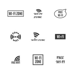 Set of wireless icons, vector illustration.