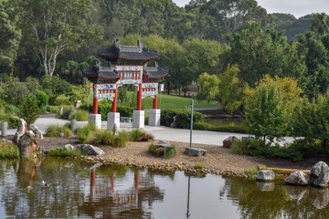 chinese park gateway in park