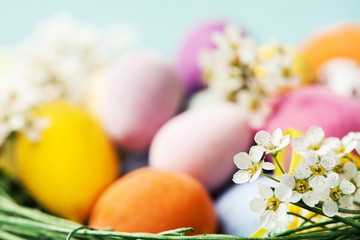 Colorful Easter chocolate eggs