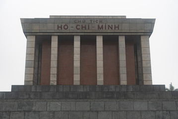 Hanoi, Vietnam - March 26, 2018: Ho chi minh mausoleum famous place for tourist attractions, landmark in Hanoi,Vietnam
