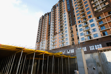 The foundation of a new high-rise building