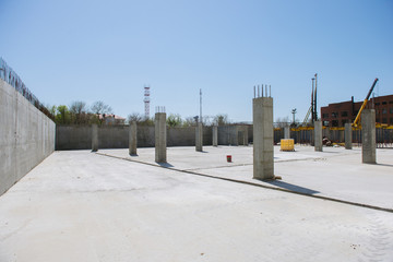 The foundation of a new high-rise building