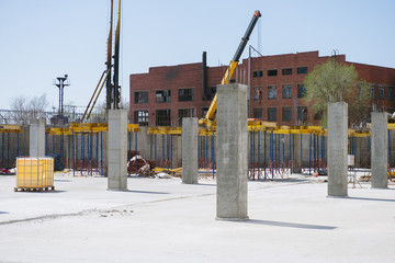 The foundation of a new high-rise building