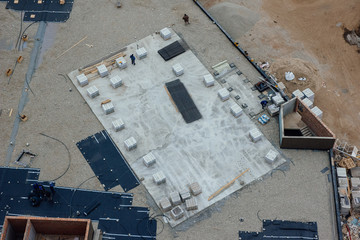 The foundation of a new high-rise building