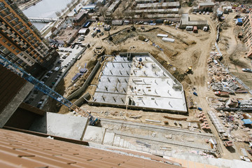 The foundation of a new high-rise building