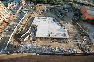 The foundation of a new high-rise building