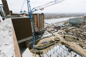 The foundation of a new high-rise building