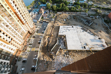 The foundation of a new high-rise building