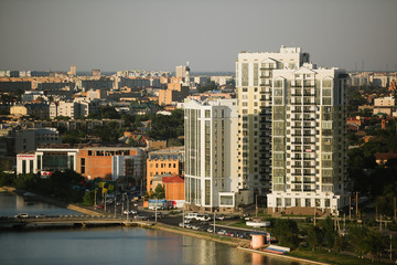The foundation of a new high-rise building