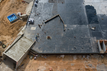 The foundation of a new high-rise building