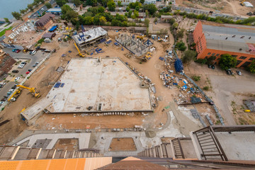 The foundation of a new high-rise building