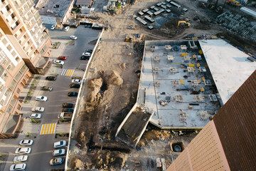 The foundation of a new high-rise building