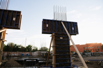 The foundation of a new high-rise building