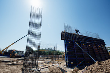 The foundation of a new high-rise building